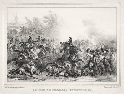 Album pour 1833: Charge de Hussards Républicains da Auguste Raffet