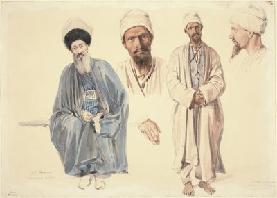 Un anziano ebreo e un tartaro musulmano in Crimea da Auguste Raffet