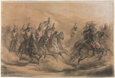 Carica di cavalleria, c. 1840 da Auguste Raffet