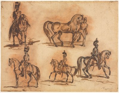 Cinque studi equestre: Cavalieri da Auguste Raffet