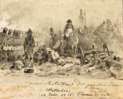 Napoleone nella battaglia di Waterloo da Auguste Raffet