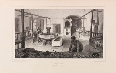 Bagno tartaro, sala di riposo. Da Voyage dans la Russie di Anatole de Demidoff, 1837 da Auguste Raffet
