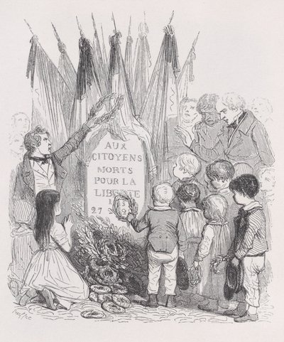 Le tombe di luglio da Le opere complete di Béranger da Auguste Raffet