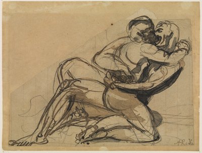 Un uomo che abbraccia una donna da Auguste Rodin