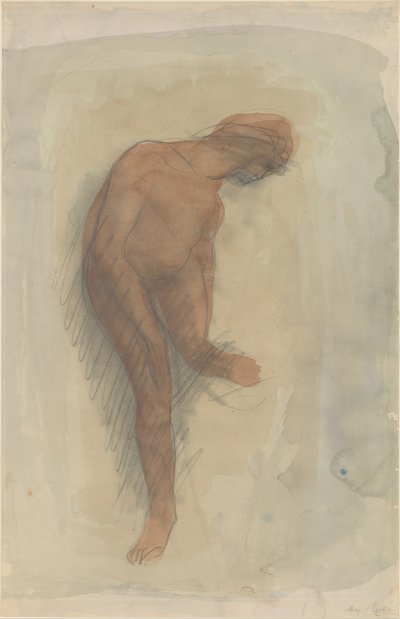 Figura femminile nuda che tiene il piede sinistro, 1900-1912 da Auguste Rodin