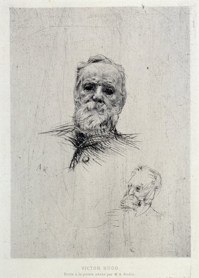 Ritratto di Victor Hugo (1802-1885), illustrazione da La Gazette des Beaux-Arts da Auguste Rodin