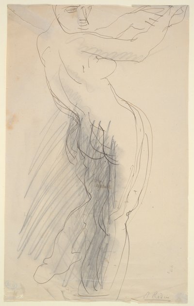 Nudo femminile in piedi, braccia alzate da Auguste Rodin
