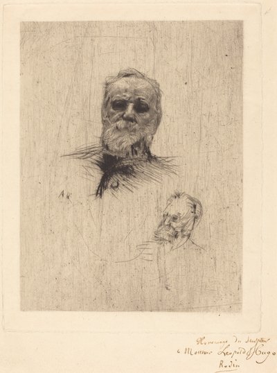 Victor Hugo, di fronte da Auguste Rodin