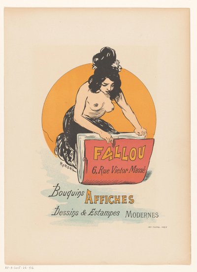 Manifesto per la libreria e stamperia Fallou a Parigi da Auguste Roedel