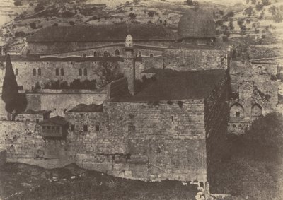 Gerusalemme. Muro del Tempio. Moschea El-Aksa, angolo sud-ovest da Auguste Salzmann