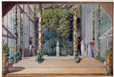 Visita alla serra calda del castello di Malmaison da Auguste Simon Garneray