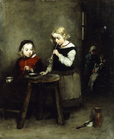 Soffiando bolle da Auguste Theodule Ribot