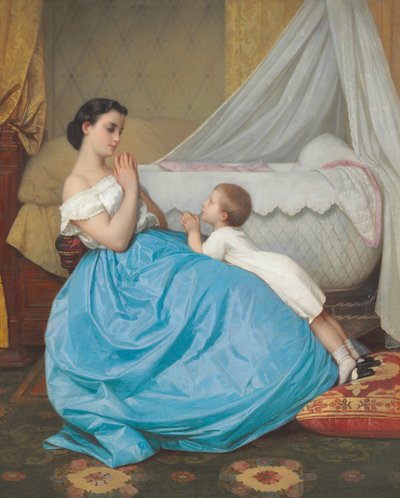 Una preghiera prima di dormire, 1858 da Auguste Toulmouche