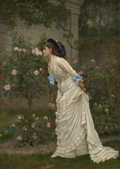 Donna e rose, 1879 da Auguste Toulmouche