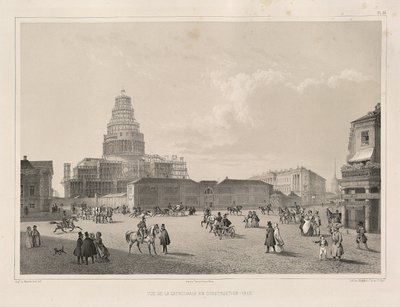 Lavori di costruzione nel 1838 Da: La costruzione della Cattedrale di Sant