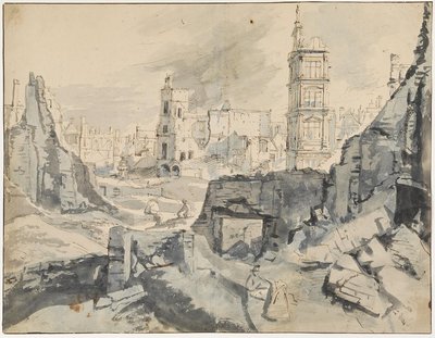 Bruxelles dopo il bombardamento del 1695 da Augustin Coppens