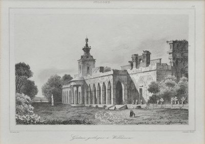 Veduta della Galleria Gotica nel Palazzo Wilanów da Augustin François Lemaitre