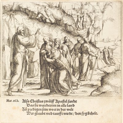 Cristo Incarica gli Apostoli della loro Missione da Augustin Hirschvogel