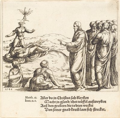 Cristo guarisce un indemoniato cieco e muto, 1548 da Augustin Hirschvogel