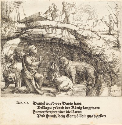 Daniele nella fossa dei leoni, 1549 da Augustin Hirschvogel