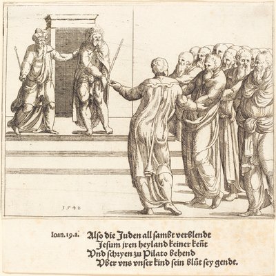 Ecce Homo, e gli ebrei negano Cristo da Augustin Hirschvogel