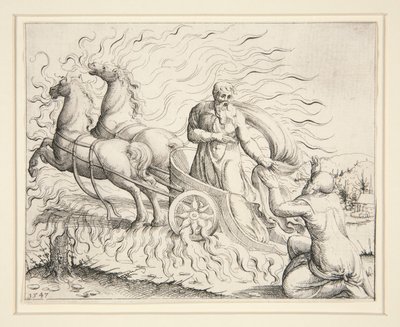Elia sul carro di fuoco da Augustin Hirschvogel