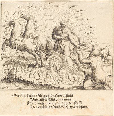 Elia è assunto in cielo, 1547 da Augustin Hirschvogel