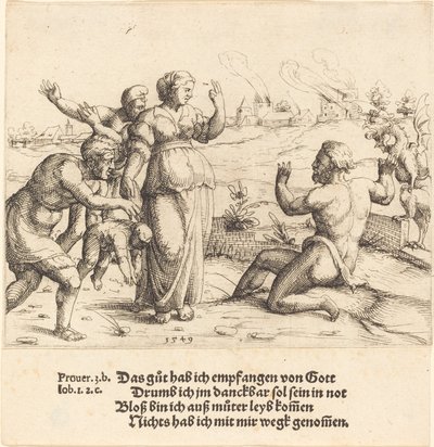 Giobbe Apprende delle Sue Disgrazie, 1549 da Augustin Hirschvogel