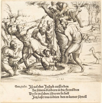Giuseppe gettato nel pozzo da Augustin Hirschvogel
