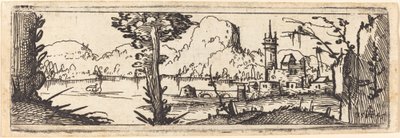 Paesaggio con lago e città da Augustin Hirschvogel