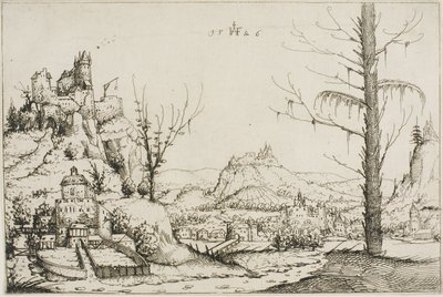 Paesaggio con una fortezza su una collina da Augustin Hirschvogel