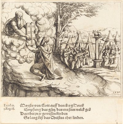 Mosè riceve le tavole, 1548 da Augustin Hirschvogel