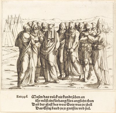 Mosè parla ai figli di Israele, 1548 da Augustin Hirschvogel