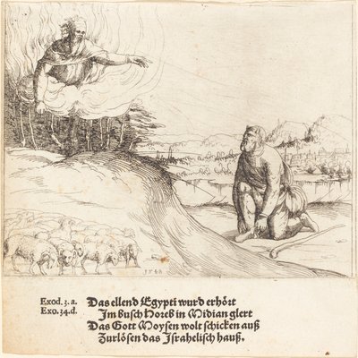 Mosè e il roveto ardente da Augustin Hirschvogel