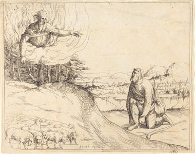 Mosè e il Roveto Ardente da Augustin Hirschvogel