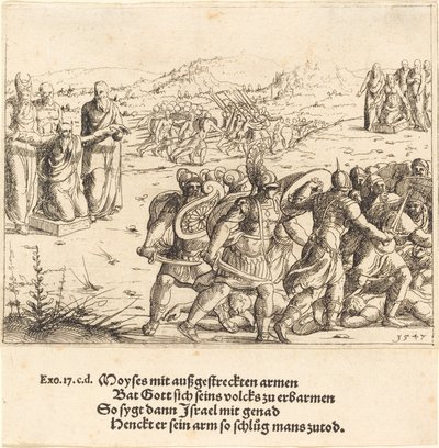 Mosè con le braccia tese da Augustin Hirschvogel