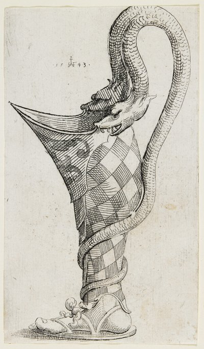 Vaso ornamentale a forma di gamba, 1543 da Augustin Hirschvogel