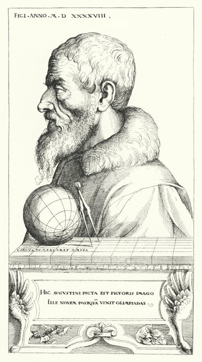 Autoritratto di Augustin Hirschvogel, artista, matematico e cartografo tedesco da Augustin Hirschvogel