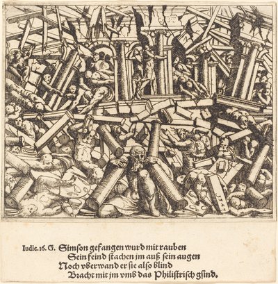 La morte di Sansone, 1547 da Augustin Hirschvogel
