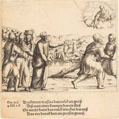 Il Signore addolcisce le acque di Mara da Augustin Hirschvogel
