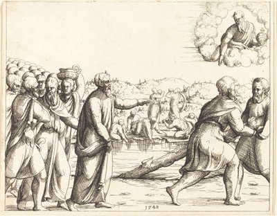Il Signore Addolcisce le Acque di Mara da Augustin Hirschvogel