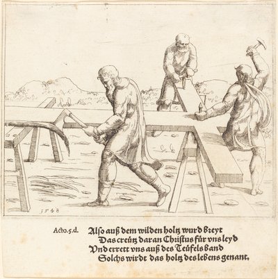 La preparazione della croce da Augustin Hirschvogel