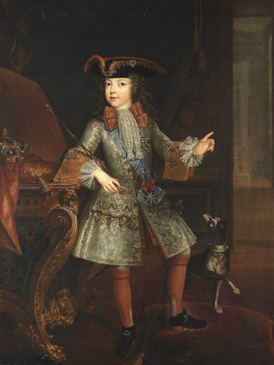 Ritratto del re Luigi XV (1710-1774) da bambino da Augustin Oudart Justinat