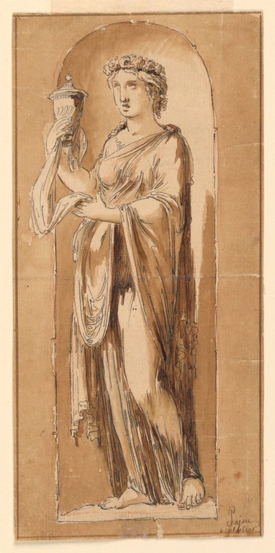 Progetto per una scultura in una nicchia da Augustin Pajou