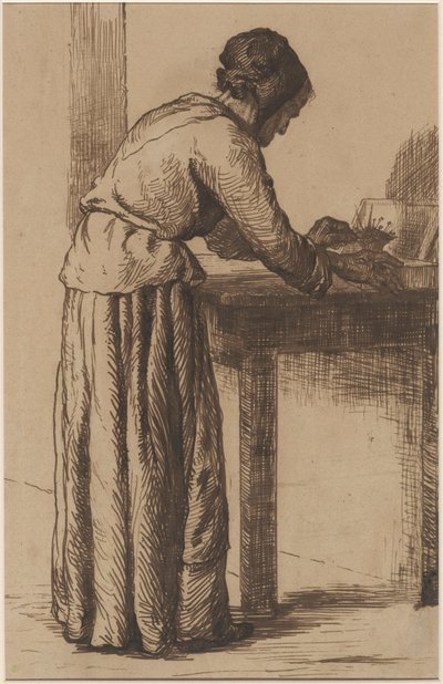 Vecchia che lavora da Augustin Théodule Ribot