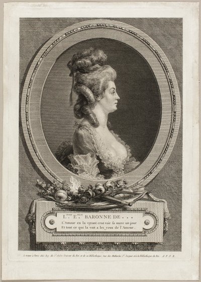 Louise Émilie, baronessa di *** France da Augustin de Saint-Aubin