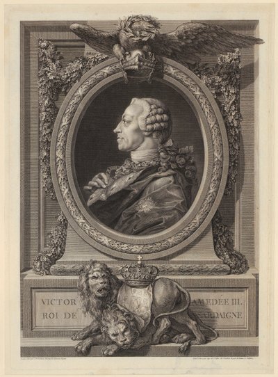 Ritratto di Vittorio Amedeo III, re di Sardegna da Augustin de Saint-Aubin