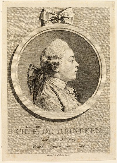 Ritratto di Charles Frederick de Heincken da Augustin de Saint-Aubin