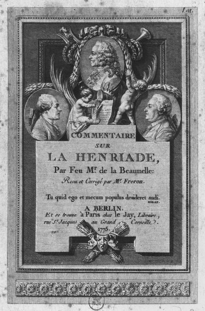 Frontespizio del commento di de la Beaumelle di 
