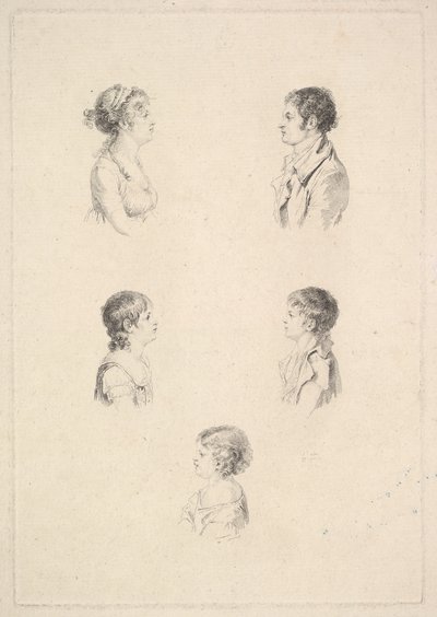 La famiglia Renouard, 1801 da Augustin de Saint Aubin